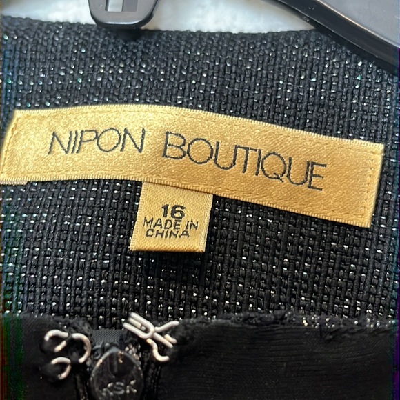 Nipon Boutique Womens Dress and Jacket Black Suit Set Size 16 PLUS SIZE - Picture 5 of 11